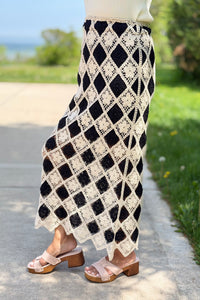 Crochet Diamond Midi Skirt