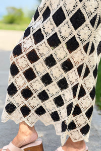 Crochet Diamond Midi Skirt