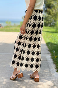 Crochet Diamond Midi Skirt