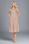 Retro Daisy Midi Dress Lavender