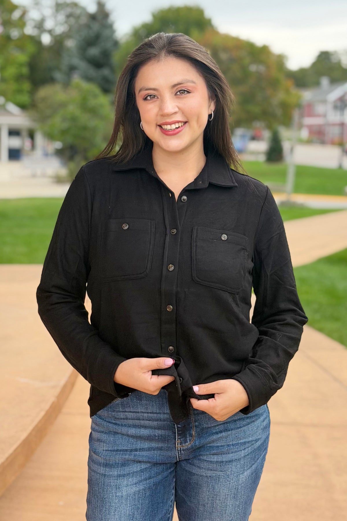 Super Soft Button Up - Black