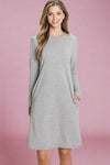 Long Sleeve Everyday Dress - Grey