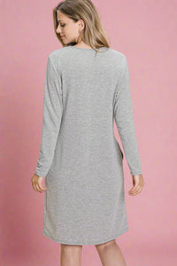 Long Sleeve Everyday Dress - Grey