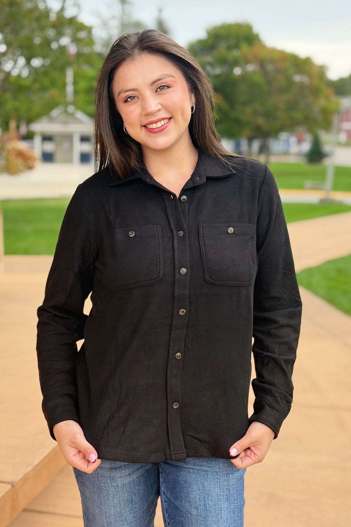 Super Soft Button Up - Black