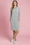 Long Sleeve Everyday Dress - Grey