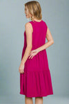 Sleeveless Tiered Dress Fuchsia