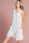 Rainbow Striped Sleeveless Romper
