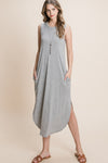 Sleeveless Midi Everyday Dress Grey