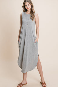 Sleeveless Midi Everyday Dress Grey