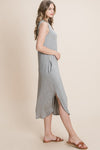 Sleeveless Midi Everyday Dress Grey