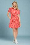 Poppy Tie Waist Dress Red