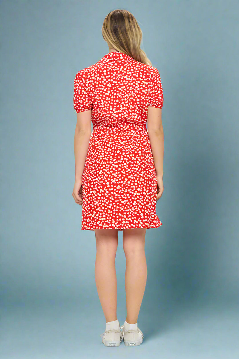 Poppy Tie Waist Dress Red