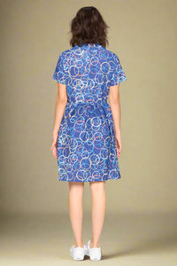 Ring Pattern T-Shirt Dress Navy