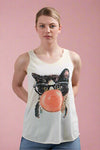 Cat Graphic Tank Cream