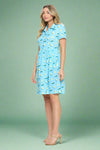 Avocado Print Dress Blue