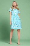 Avocado Print Dress Blue