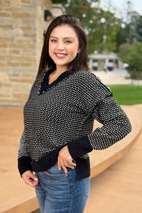 Contrast Stitch Reversible Sweater - Black