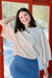 Wide Slv Crew Neck Sweater - Butter Yellow