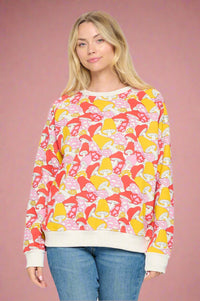 Retro Mushroom Crew Neck Sweatshirt
