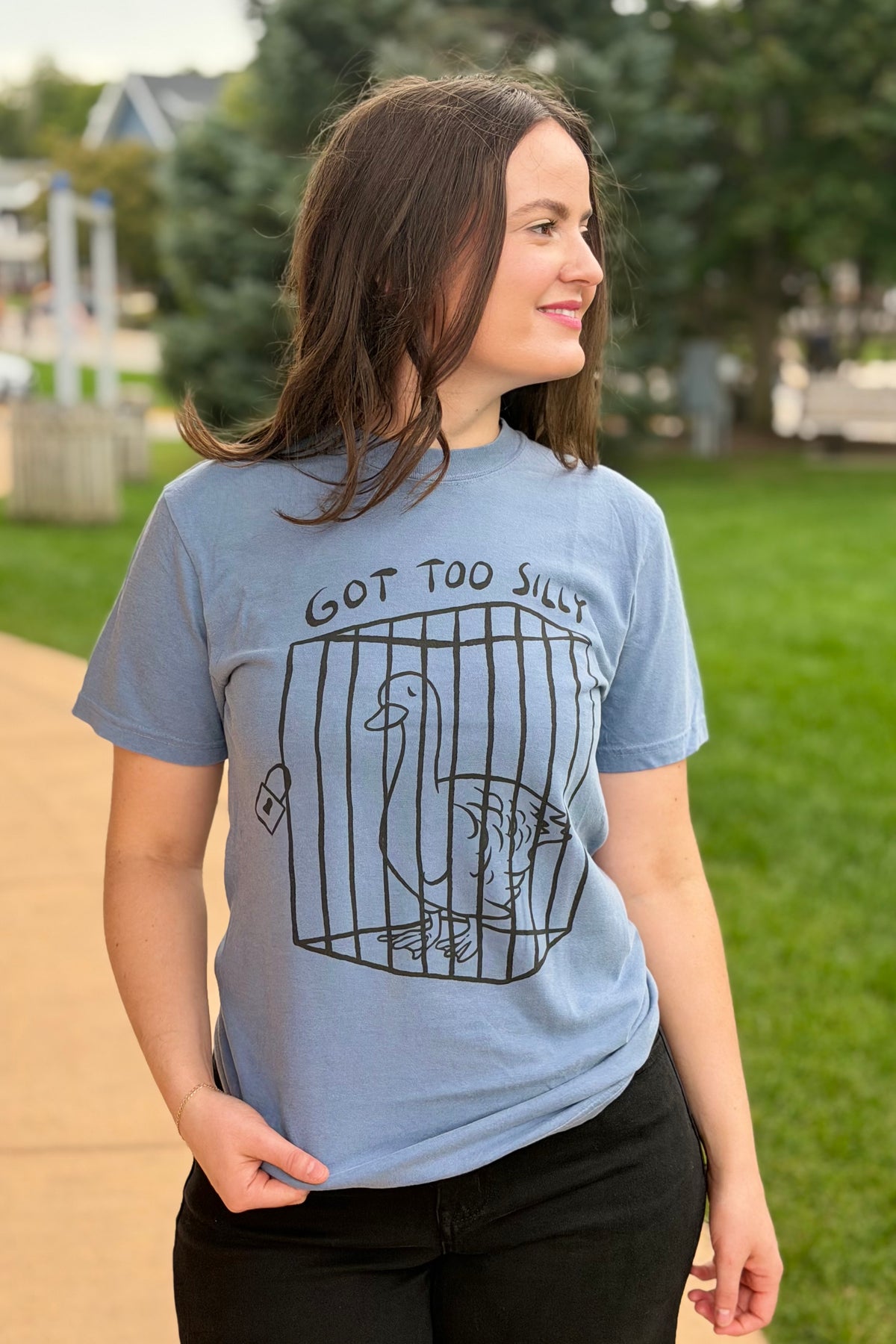 Got Too Silly Goose T-Shirt - Blue Jean