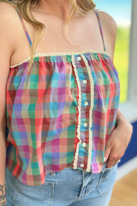 Plaid Spaghetti Strap Cami