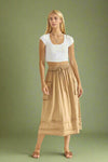 Elastic Waist Khaki Cargo Skirt