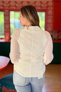 Lace Sleeve Suri Top - White