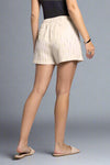 Contrast Stripe Wrap Skort Cream