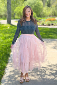 Pleated Tulle Skirt - Pink