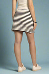 Contrast Stripe Terry Cloth Mini Skirt Ivory