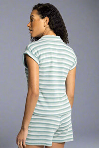 Terry Cloth Wrap Front Skort Green
