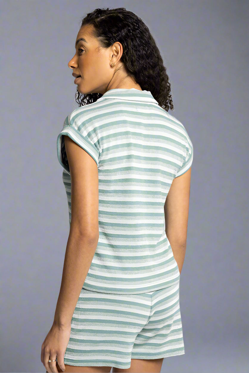Terry Cloth Wrap Front Skort Green