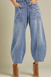 Denim Tie Waist Pants Medium Wash