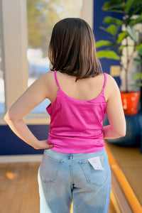 Satin Cowl Cami - Magenta