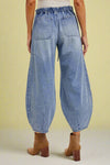 Denim Tie Waist Pants Medium Wash
