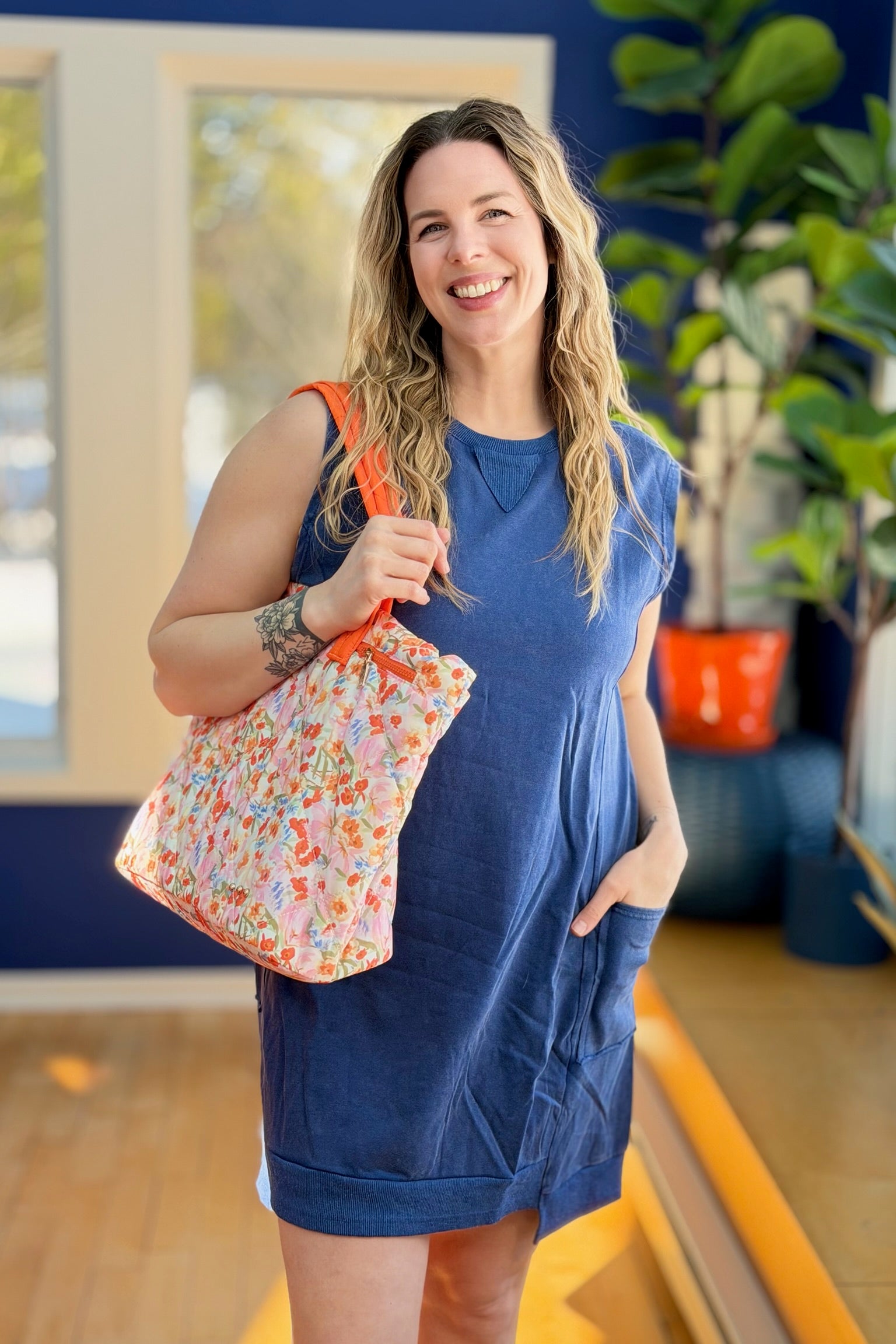 Presley Puffer Quilted Tote Bag With Pouch