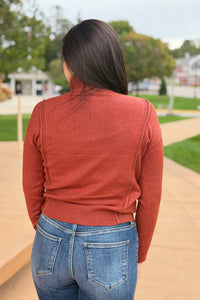 Half Zip Sweater - Rust