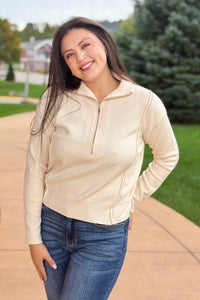 Half Zip Sweater - Cream
