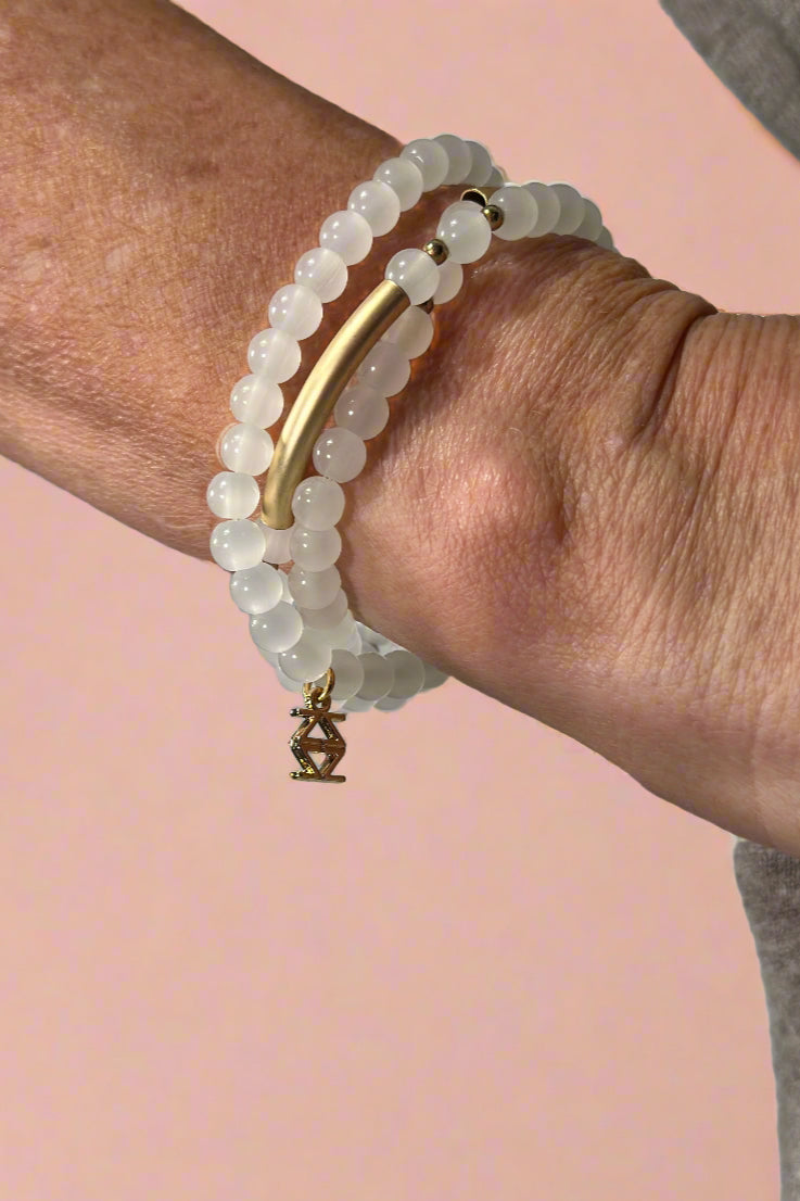 Beaded Wrap Bracelets White
