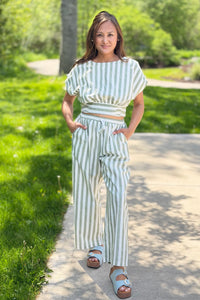 Cropped Wrap Top - Sage