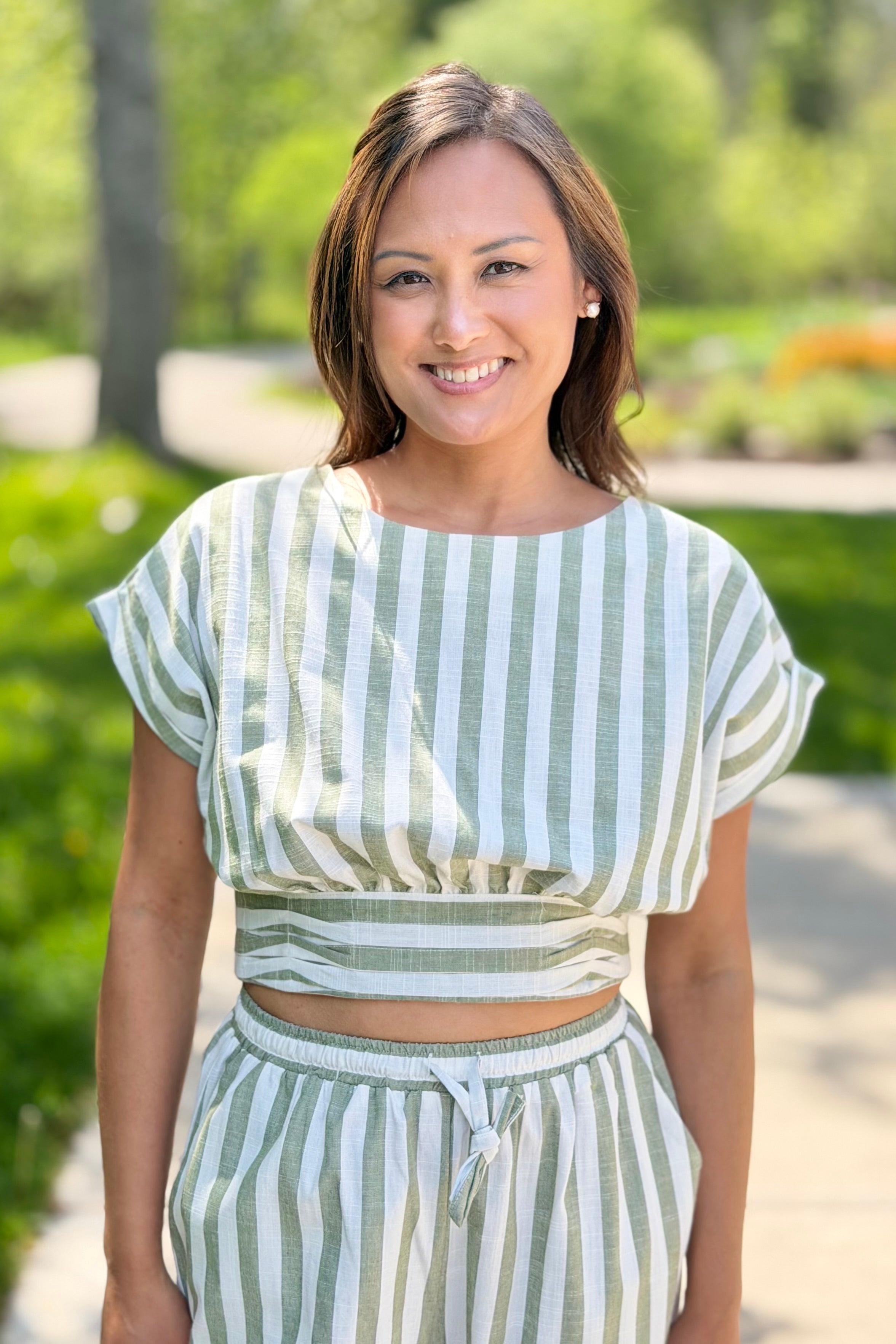 Cropped Wrap Top - Sage