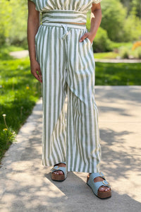 High Waist Pants - Sage