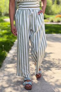 High Waist Pants - Sage