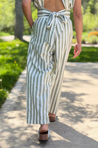 High Waist Pants - Sage