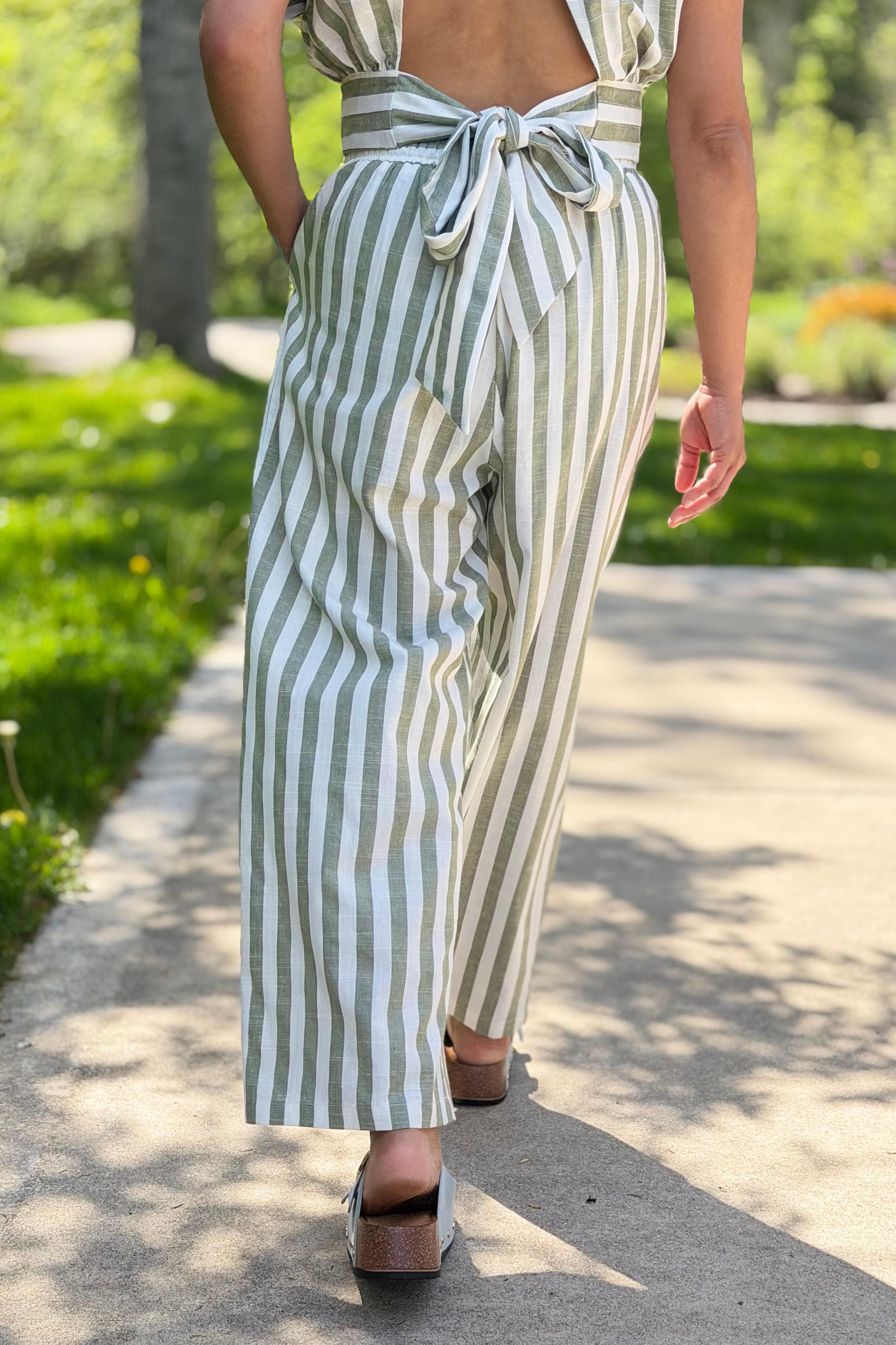 High Waist Pants - Sage