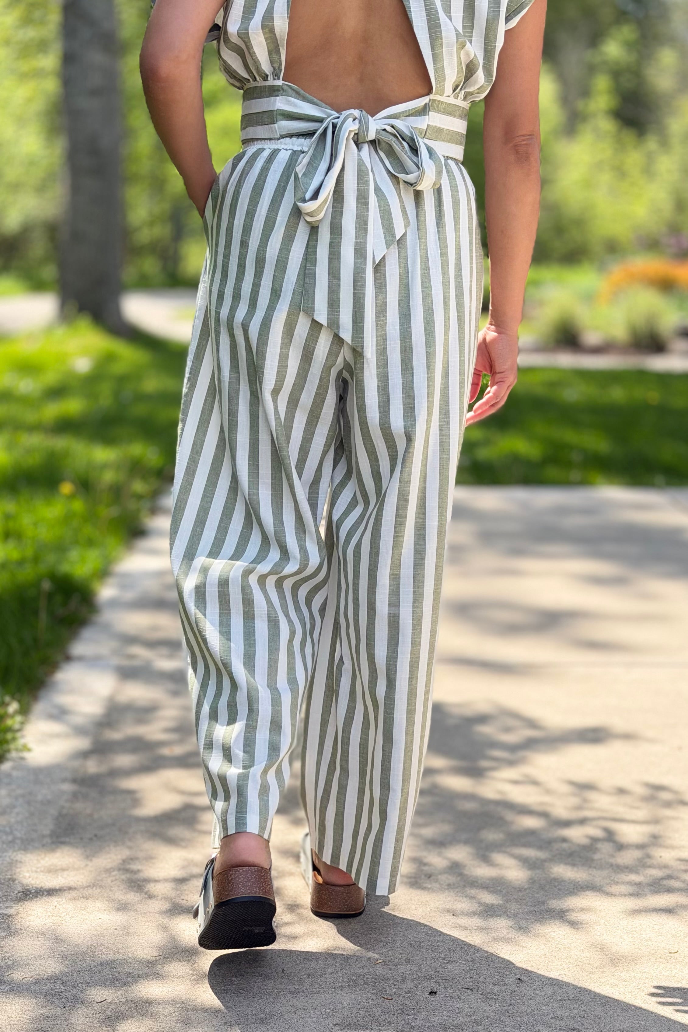 High Waist Pants - Sage