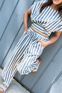 High Waist Pants - Blue