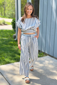 High Waist Pants - Blue