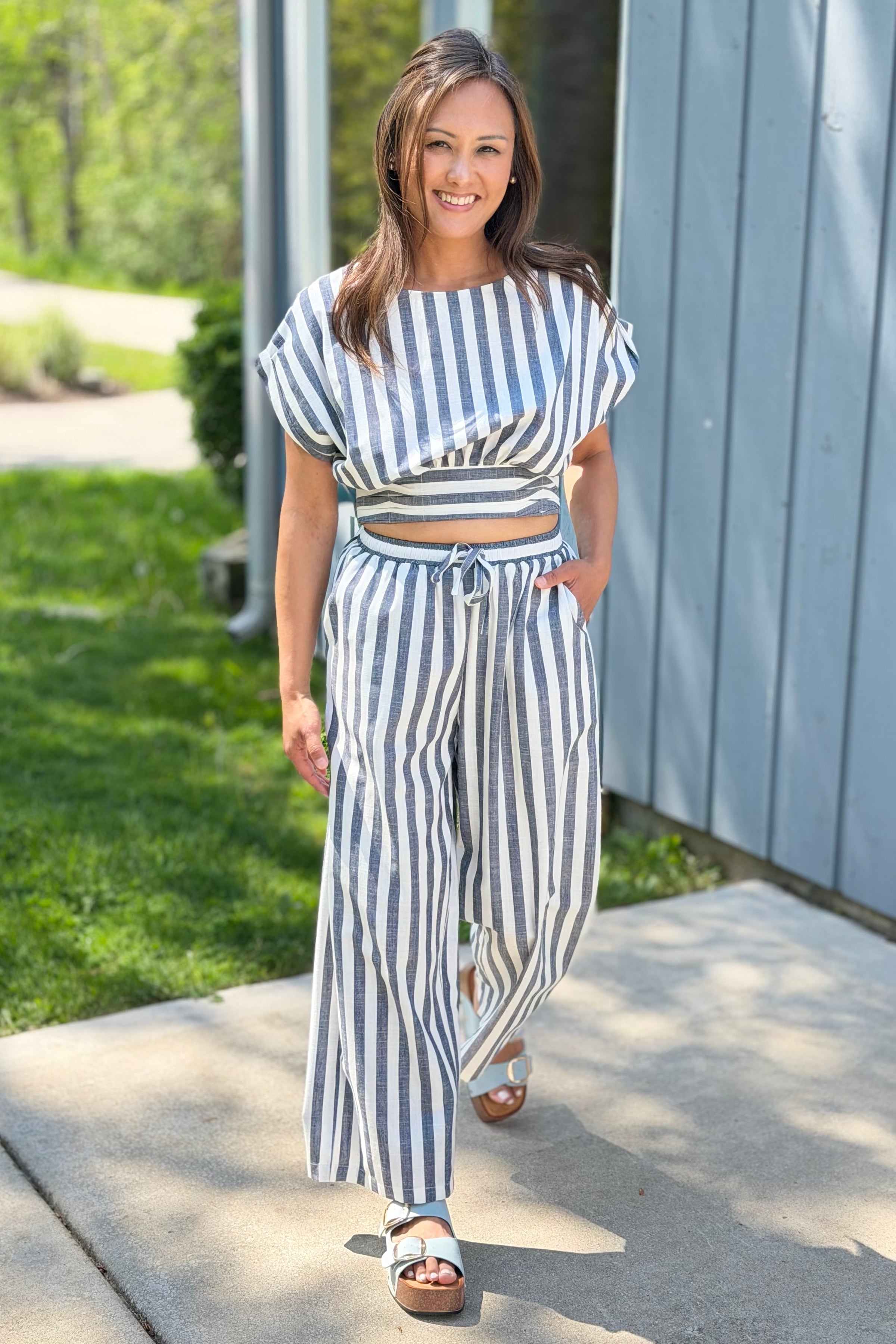 High Waist Pants - Blue