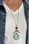 Stone Drop Pendant Necklace Green